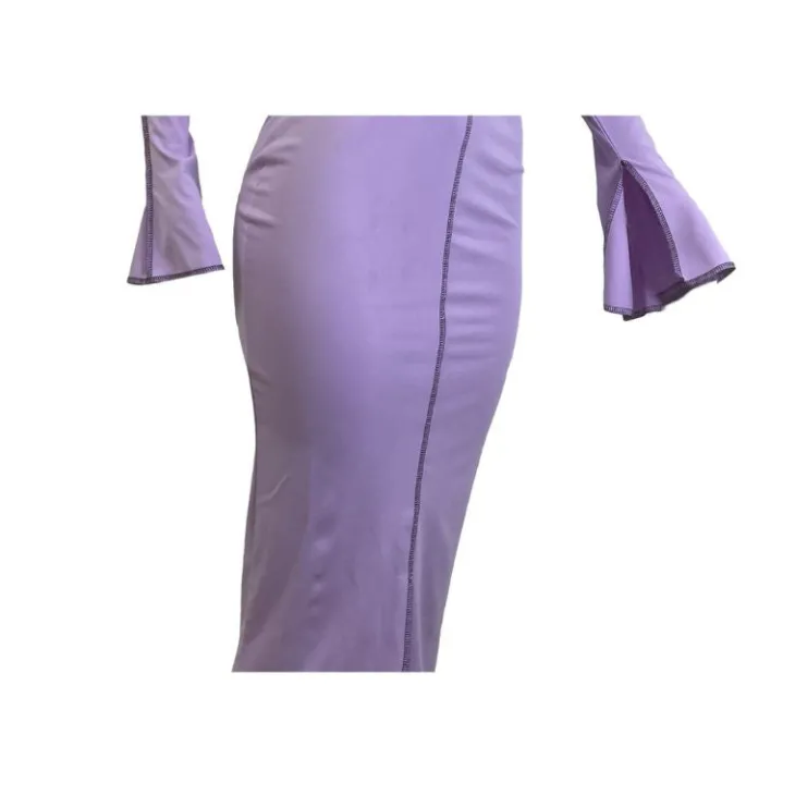 Lapel Bodycon Maxi Dress