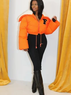 Long Sleeve Letter Print Short Jacket