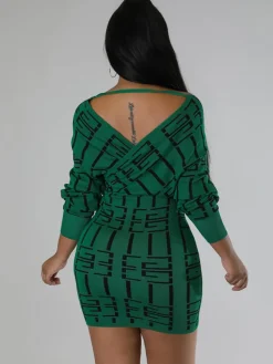 Long Sleeve Off Shoulder Mini Dress