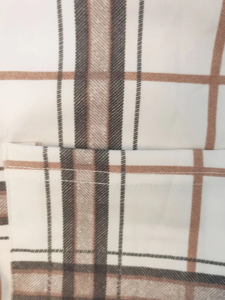 Long Sleeve Plaid Print Ruched Midi Dress