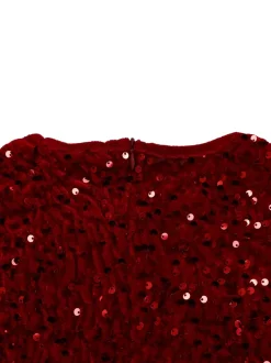 Long Sleeve Solid Color Sequin Dress