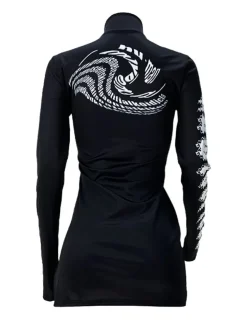 Long Sleeves Print Side Split Mini Dress