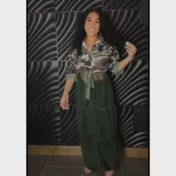 Mesh Patchwork Shirt Dress