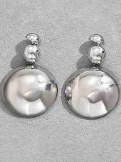 Metal Beaded Necklace Earrings Jewelry Set