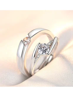 Minimalist Couple Plain Rings