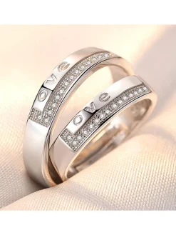 Minimalist Couple Plain Rings