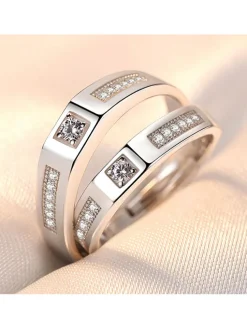 Minimalist Couple Plain Rings