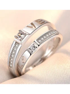 Minimalist Couple Plain Rings