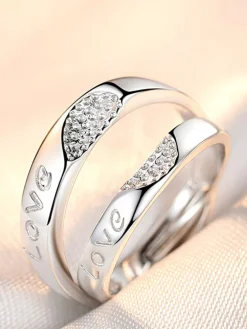 Minimalist Couple Plain Rings