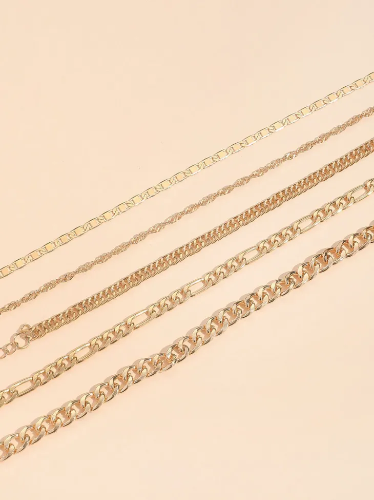 Minimalist Vintage Snake Chain Ankle Bracelet Set