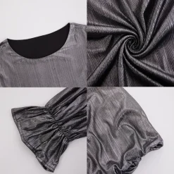 Mirror Finish Long Sleeve Mini Dress