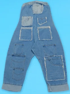 Multiple Pockets Denim Utility Jumpsuit