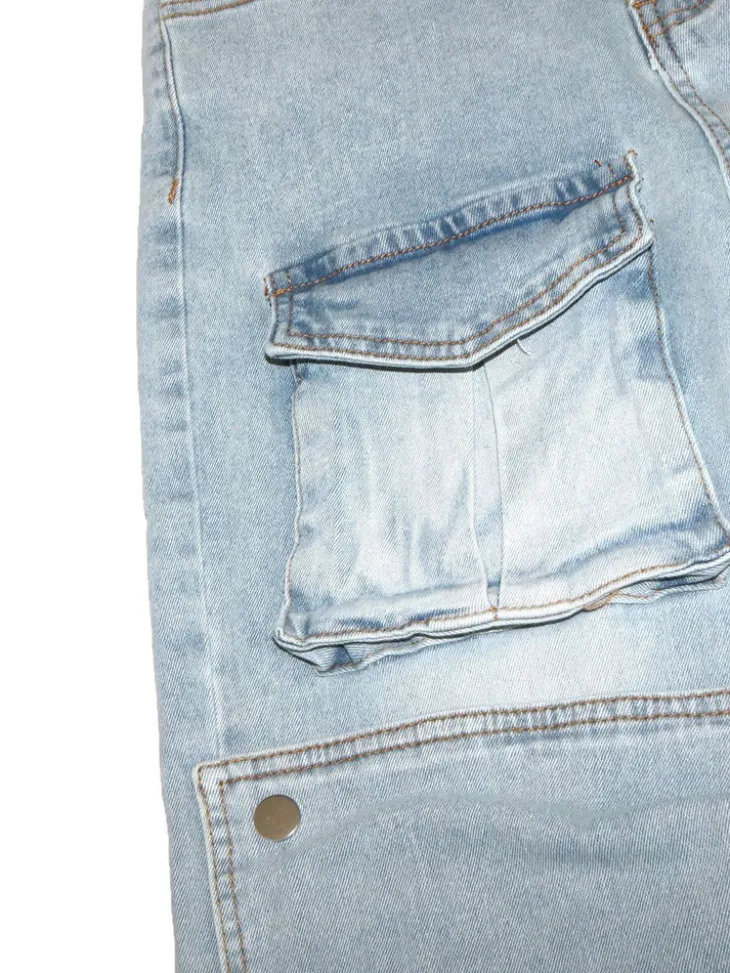 Multi-Pocket Straight Leg Jeans
