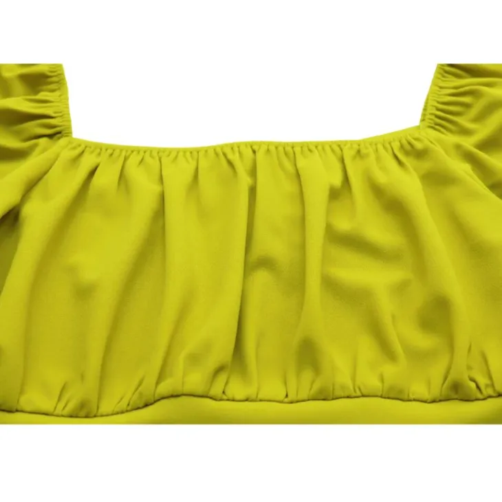 Off-Shoulder Crop Top Split Skirt Set