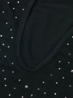One-Shoulder Rhinestone Cutout Mini Dress