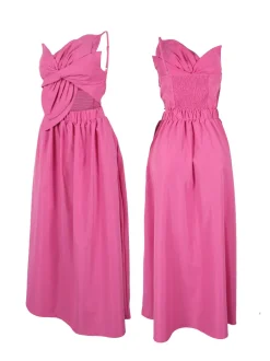 One-Shoulder Ruched Petal Cutout Dress