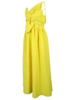 One-Shoulder Ruched Petal Cutout Dress