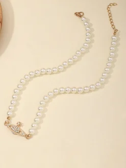 Planet Pendant Pearl Necklaces