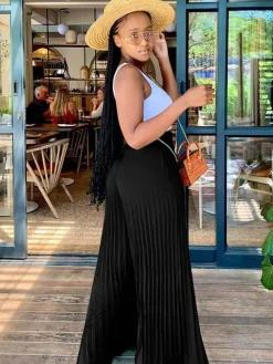 Pleated Loose Wide Leg Long pants