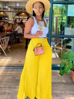 Pleated Loose Wide Leg Long pants