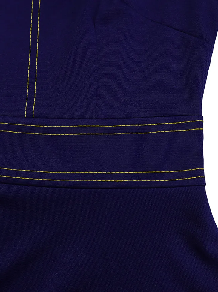 Plus Size Half Sleeve Stand Collar Dress