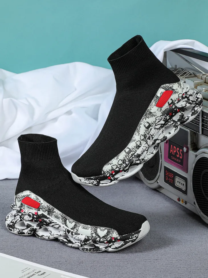 Plus Size Knit Slip-On Sock Sneakers