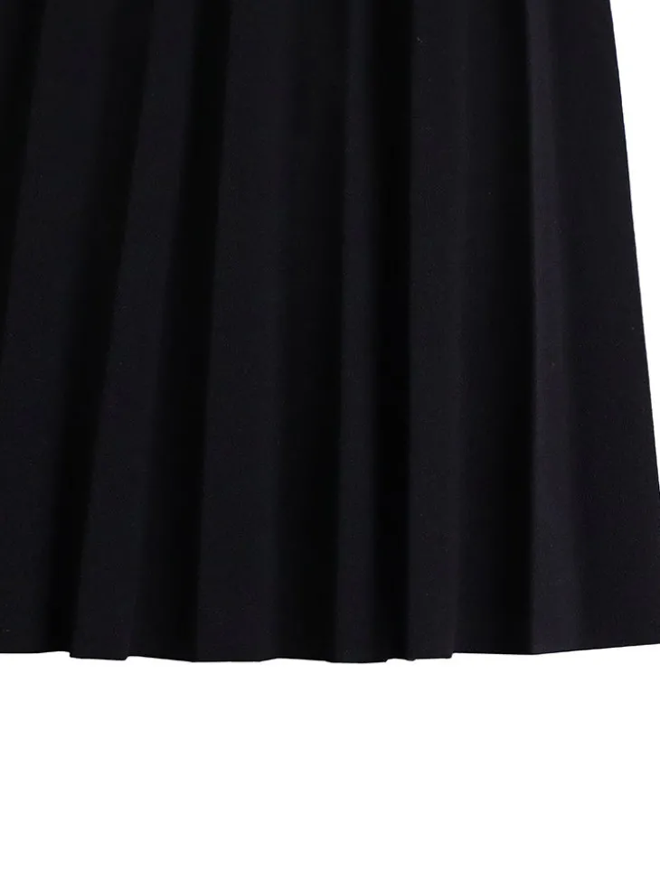 Plus Size Lace Hollow Out Pleated Dress