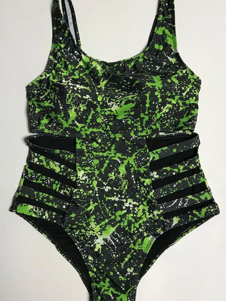 Plus Size One Piece Hollow Out Swimsuit