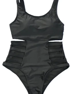 Plus Size One Piece Hollow Out Swimsuit