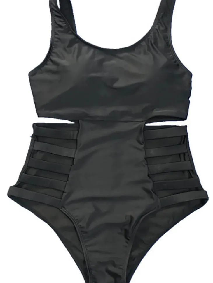 Plus Size One Piece Hollow Out Swimsuit
