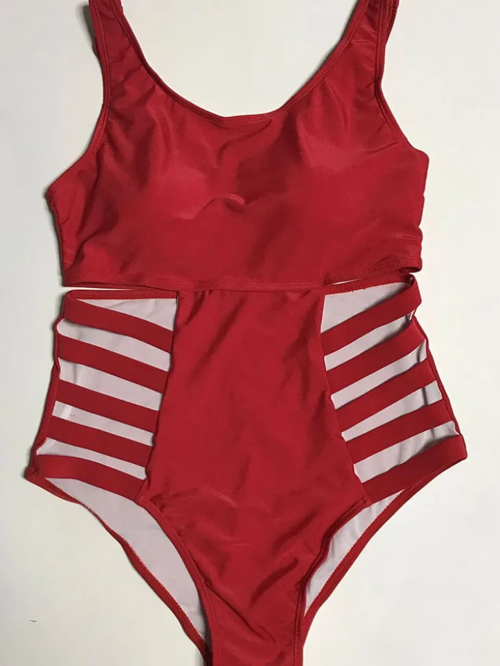 Plus Size One Piece Hollow Out Swimsuit