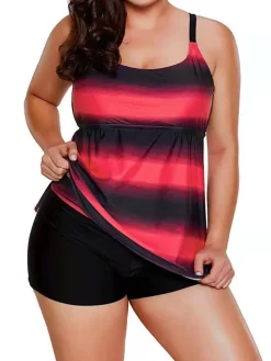 Plus Size Two Piece Sleeveless Swimsuit