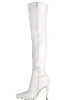 Pointed Toe Patent Leather Over-the-Knee Boots