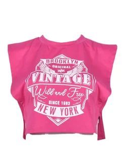 Printed Sleeveless Cut Out Crop Top