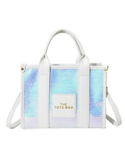 PU Glitter Sequins Versatile Travel Tote Bag