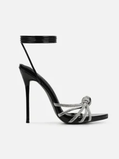 Rhinestone Embellishments Strap High Heel Sandal