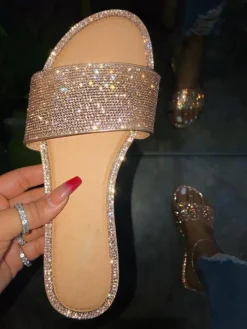 Rhinestone Flat Slide