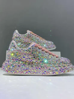 Rhinestone Lace-Up Chunky Sneaker