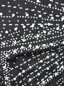 Rhinestone One-Shoulder Maxi Dress
