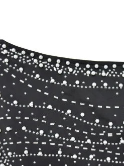 Rhinestone One-Shoulder Maxi Dress