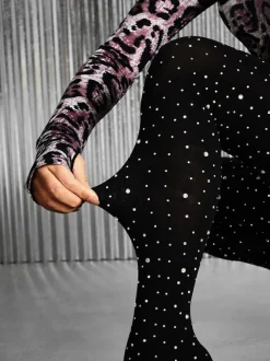 Rhinestone Stiletto Pointed Toe Pants Boots