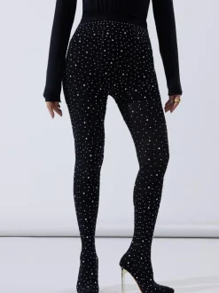 Rhinestone Stiletto Pointed Toe Pants Boots