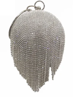 Rhinestone Tassel Clutch Handbag