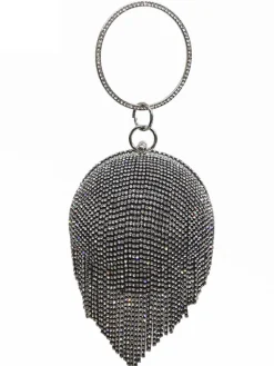 Rhinestone Tassel Clutch Handbag
