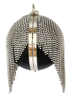 Rhinestone Tassel Clutch Handbag
