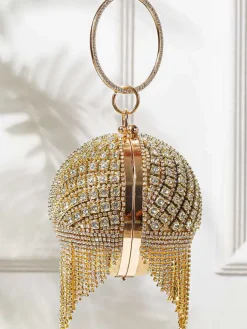 Rhinestone Tassels Ball Handbags