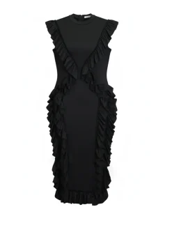 Ruffle Solid Color Midi Dress