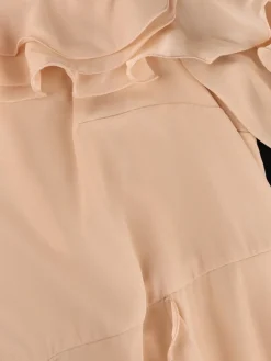 Ruffled Off-Shoulder Pleated Maxi Dress