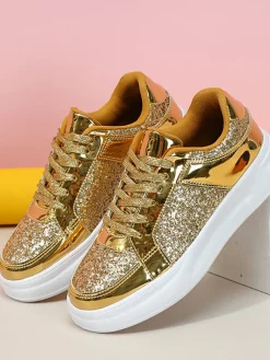Sequin Platform Sneakers