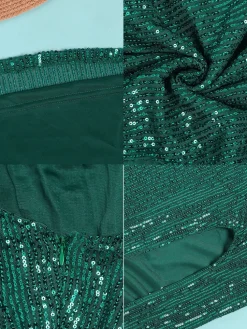Sequin Sleevelesss Split Bodycon Maxi Dress